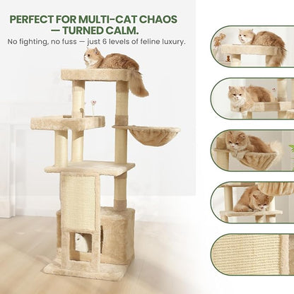 Cat Tree, 50.31-Inch Cat Tower for Indoor Cats, Cat House - Image 3