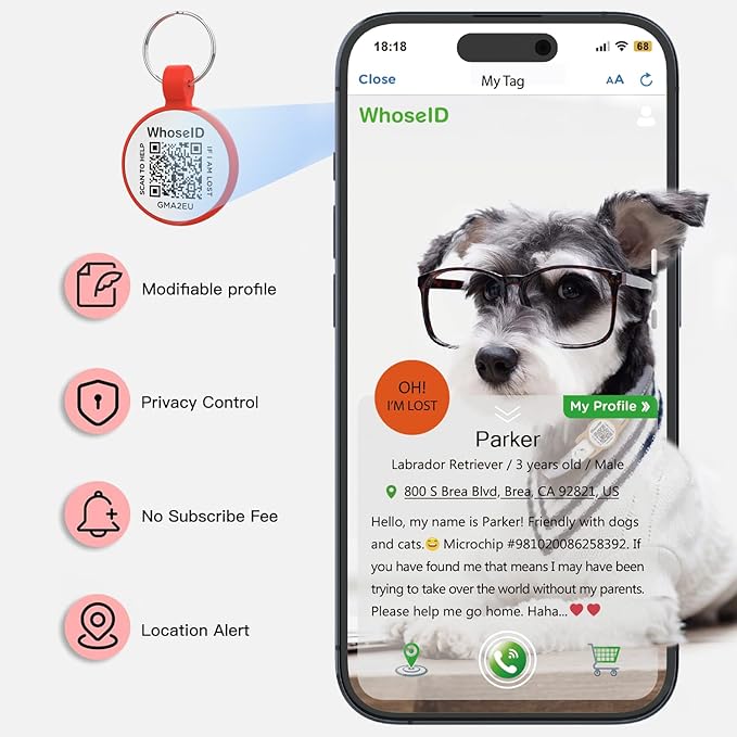 ESA Dog Tag, QR Code Dog Tag, Modifiable Free Pet Online Profile, Scannable QR - Image 3