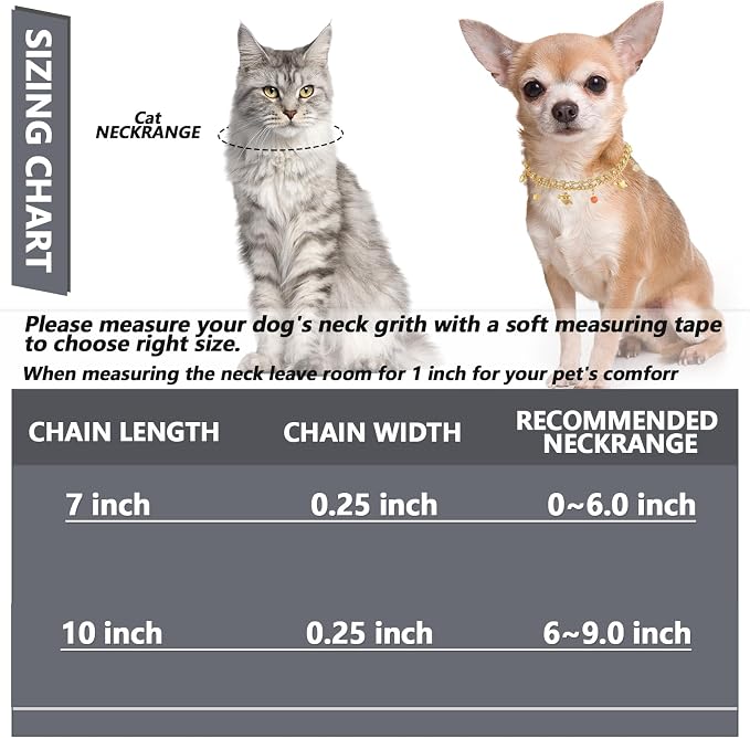 HOWWFALY Dog Collar and Cat Chain Necklace Stainless Steel Adjustable 18K Gold - Image 5