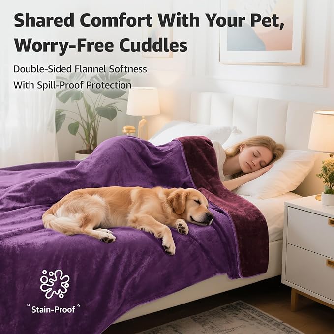 LOOBANI Waterproof Blanket for Bed: Reversible Soft Flannel King Size Bed - Image 2