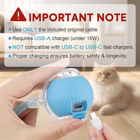 Interactive Cat Toys for Indoor Cats & Dogs, Agile Moving Cat Ball - Image 2