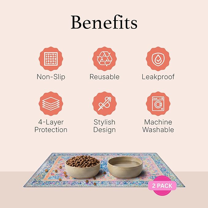 LOVEWAG Waterproof 2-Pack Pet Feeding Mats - Image 6