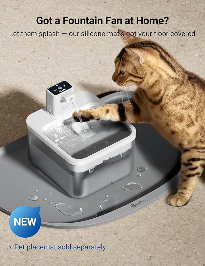 DownyPaws Battery Operated Cat Water Fountain, 84oz/2.5L Fursink Wireless Pet - Image 6