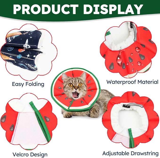 Cat Cone Collar Soft, Waterproof Cat Recovery Collar After Surgery, Adjustable - Image 2