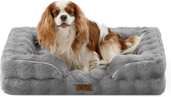 Orthopedic Dog Bed for Medium Small Size Dog, Soft and Warm Faux Fur Sofa for by COZYKISS
