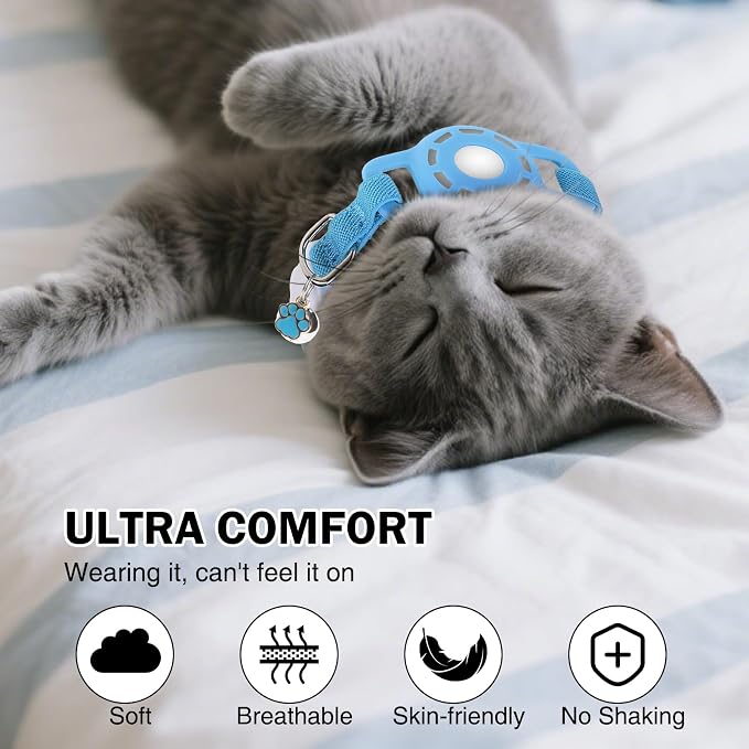 Airtag Cat Collar Breakaway, Stretchy Cat Tracker Collar - Image 7