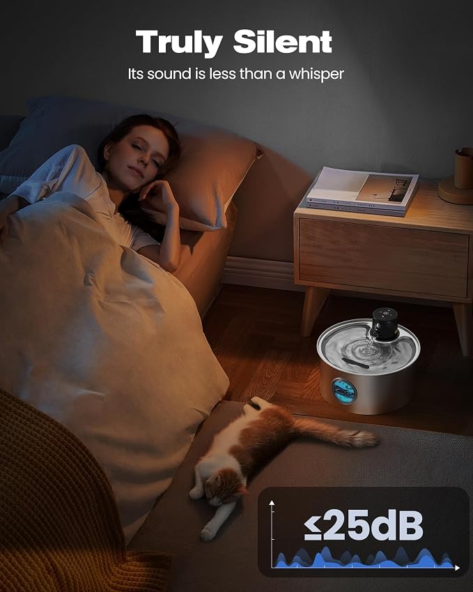 Cat Water Fountain Wireless Cordless: Cat Fountain Battery Operated - Image 7