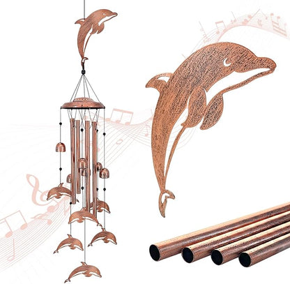 Dolphin Wind Chimes for Outside, Dolphin Gifts for Women/Men/Sympathy by EZTZEN