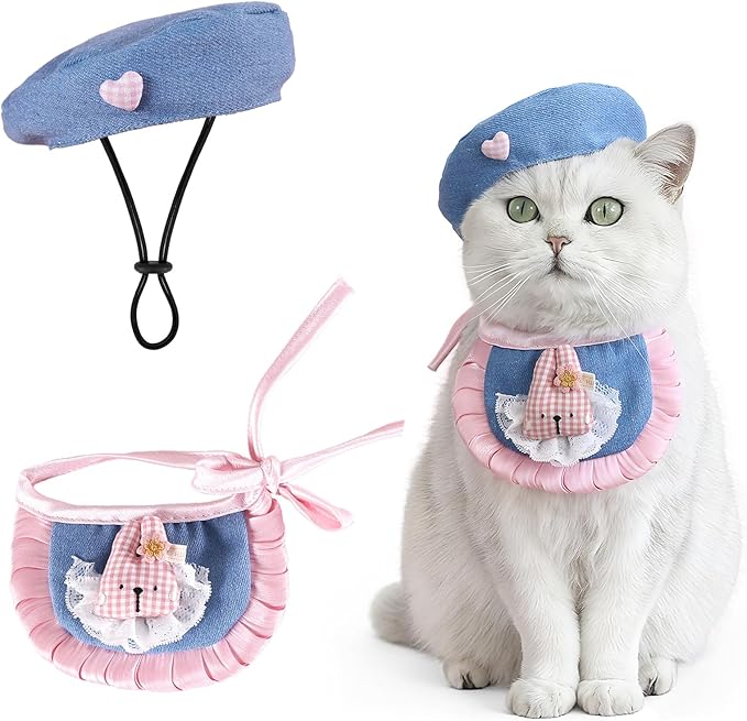 HOWWFALY Adorable Cat Princess Costume Blue Cat Beret by HOWWFALY