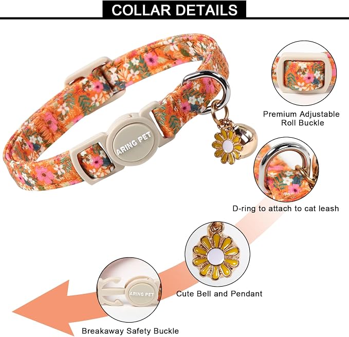 ARING PET 2 Pack Cat Collars, Breakaway Cotton Fall Halloween Kitten Collar - Image 6