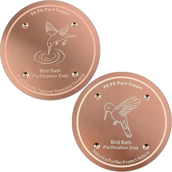 2 Pcs Bird Bath Copper Disk | 99.99% Pure Copper Plate & Birdbath Disk | 0.6mm by Unknown