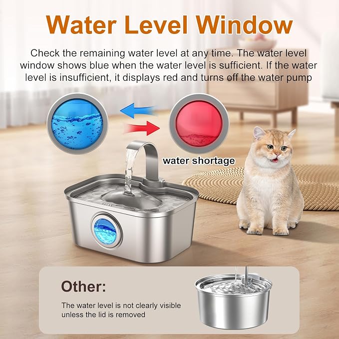 Bobo&Dragon Stainless Steel Cat Water Fountain 124oz/3.5L, Ultra Quiet - Image 2