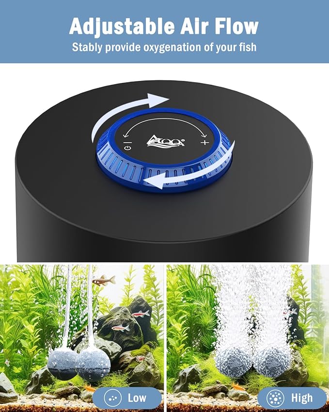 AQQA Aquarium Air Pump, Quiet Powerful Fish Tank Air Pump 3W/6W/10W - Image 2