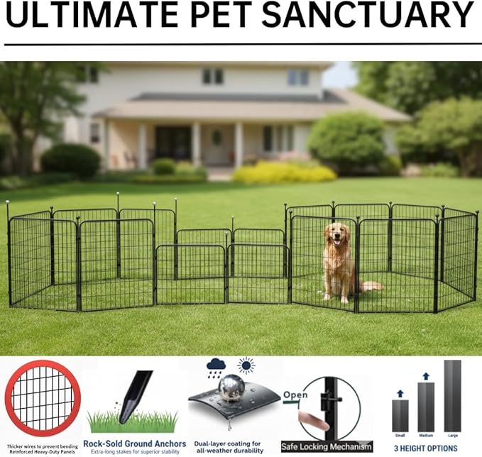 Portable Dog Crates & Playpen, Indoor/Outdoor, Easy-Carry Straps, One Door - Image 4