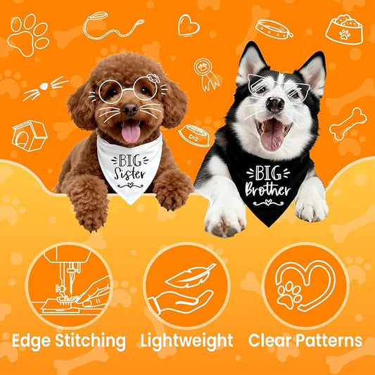 2 Pack Dog Bandanas for Pregnancy Announcement, Cute Adjustable Pet Bandana - Image 2