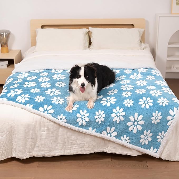 Waterproof Blanket for Dog Cat or Adult, Cute 3D Textured Flower Dog Blanket - Image 6