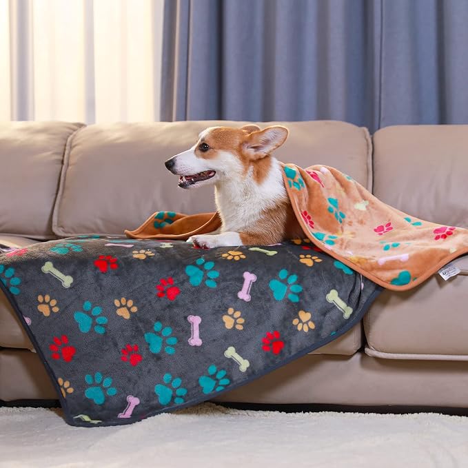 Luciphia 1 Pack 6 Dog Blankets Cat Soft Fluffy Fleece Pet Blanket Warm Cute - Image 3