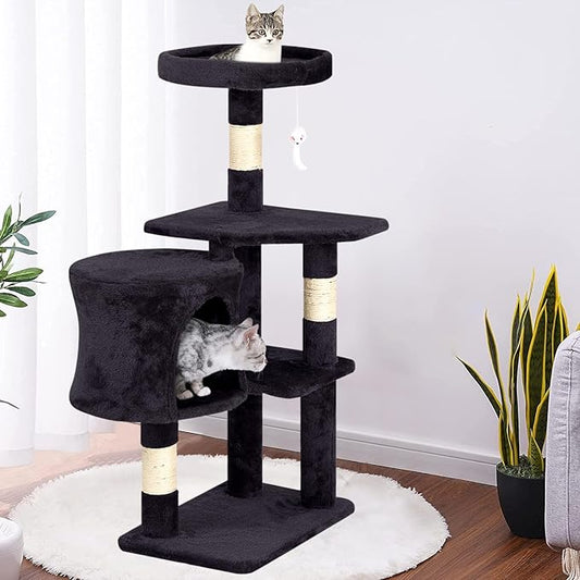 BestPet | 36" Cat Tree Tower | Dark Gray | Sturdy Multi-Level Cat Tree - Image 2