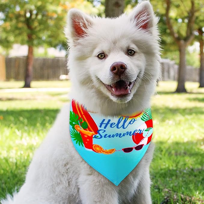 Frienda 20 Pcs Summer Spring Dog Bandanas Hawaiian Style Washable Triangle Pet - Image 5