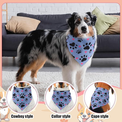 Aliceset 180 Pcs Dog Bandana Bulk Paw Print Bandanas - Image 4
