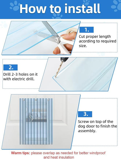 MEWTOGO 15.7 in x 4.9 ft Dog Door Replacement Flaps - Image 5
