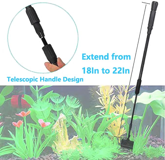 Carefree Fish 7IN1 Aquarium Cleaning Tools Long Handle Adjustable Length - Image 3