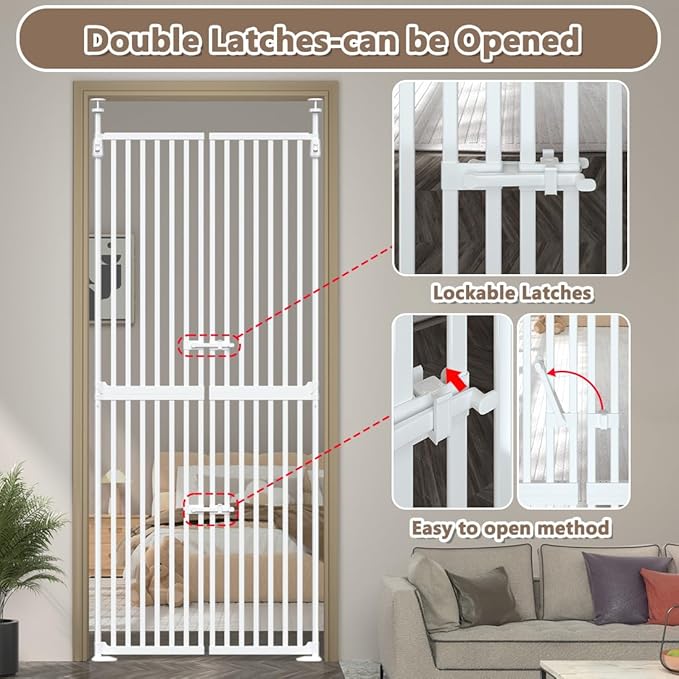 71" High Extra Tall Cat Gate, 34-36 Inch Tall Pet Gates, Auto Close Kitten - Image 5