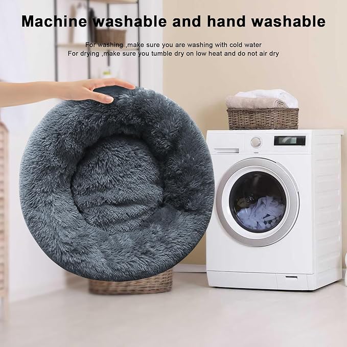 Nisrada Dog Bed for Small Medium Large Dogs, 20 inch Calming, Washable-Round - Image 3