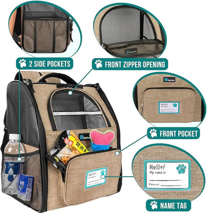 PetAmi Dog Backpack Carrier for Small Large Cat, Ventilated Pet Hiking Backpack - Image 3