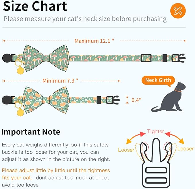 2 Pack Cotton Cat Collar with Bow Tie and Bell - Image 2