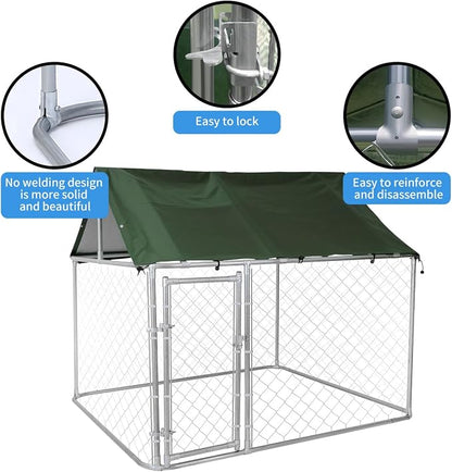 80"x80"x72" Outdoor Dog Kennel for Large Dogs - Image 6