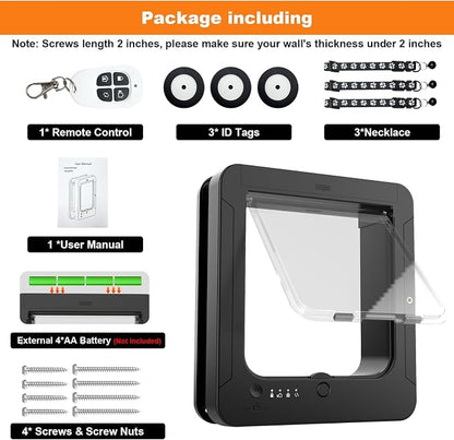 Smart Cat Door with 3 Collar Sensor, RFID Cat Door Collar Activated with Remote - Image 7