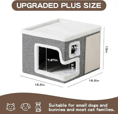 Cat Houses for Indoor Cats, Covered Cave Bed - Image 4