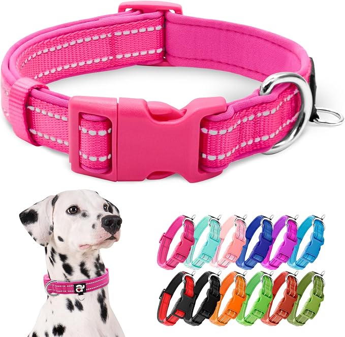 azuza Reflective Dog Collar, Soft Neoprene Padded Pet Collar by azuza