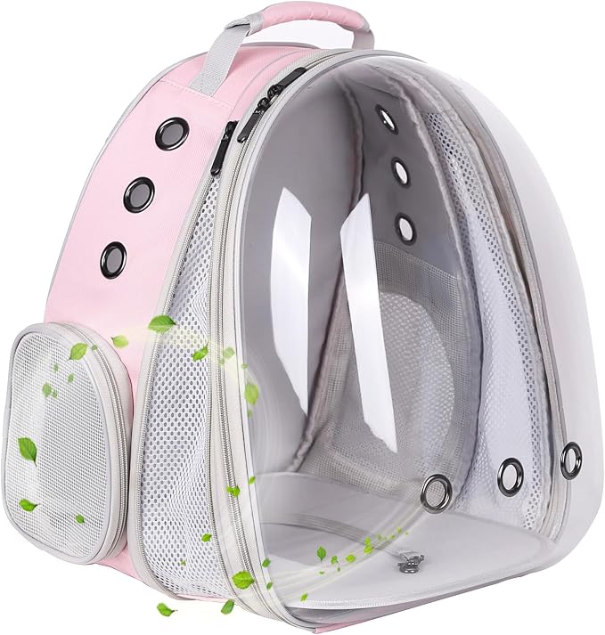 Front Expandable Cat Backpack Carrier, Fit up to 20 lbs, Space Capsule Bubble by halinfer