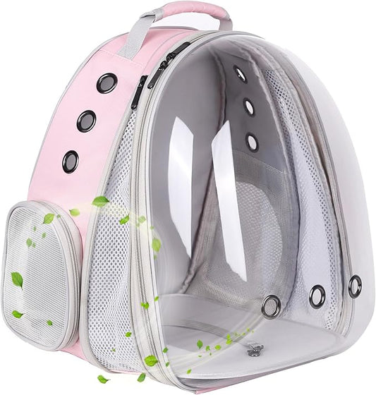 Front Expandable Cat Backpack Carrier, Fit up to 20 lbs, Space Capsule Bubble by halinfer