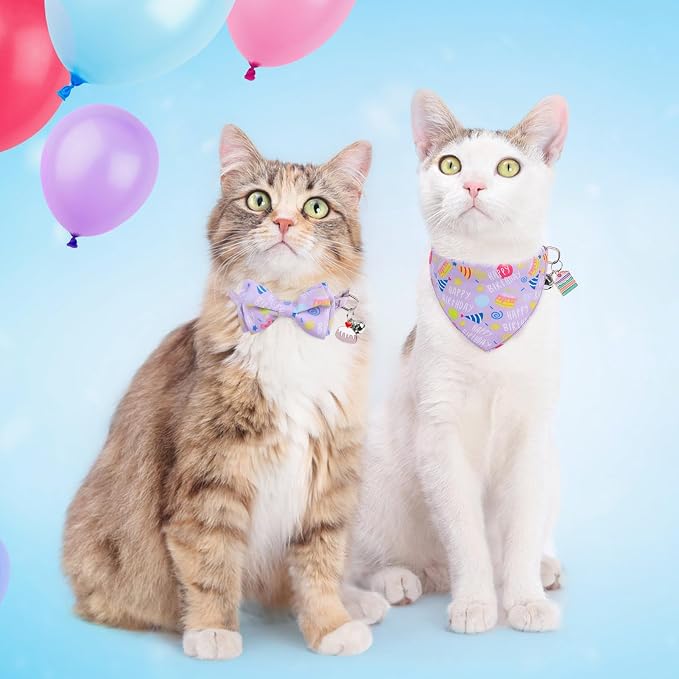 SCENEREAL Cat Bandana Collar for Birthday - Image 2