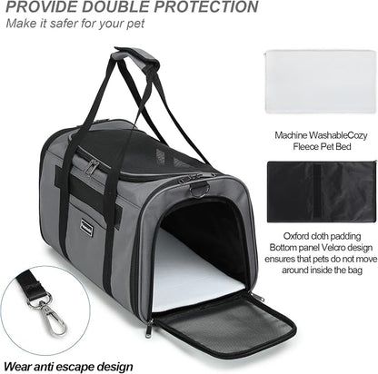 Airline Approved Dog Carrier.Cat Travel Carrier Dog Carrier Bag, Soft Sided Pet - Image 4