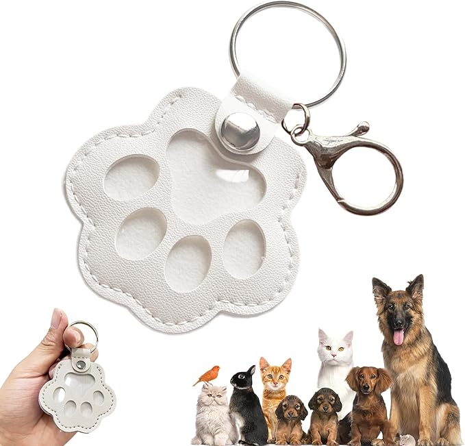 Dog Hair Keychain, Leather Pet Hair Collector Keychains, Pet Fur Keepsake Gift by Overket