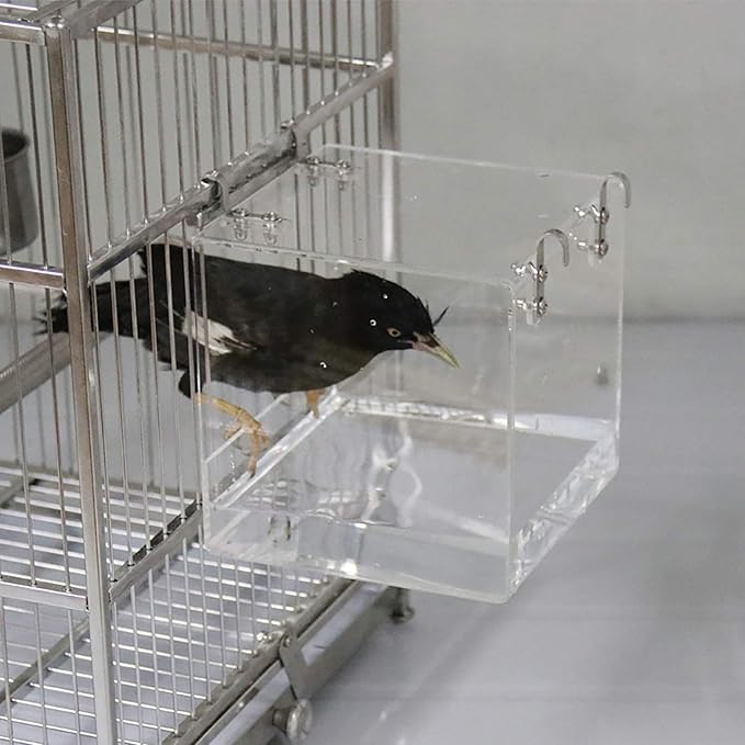 Hanging Bird Bath Cube Bird Bathtub Bath Shower Box Bowl Cage Accessory - Image 4