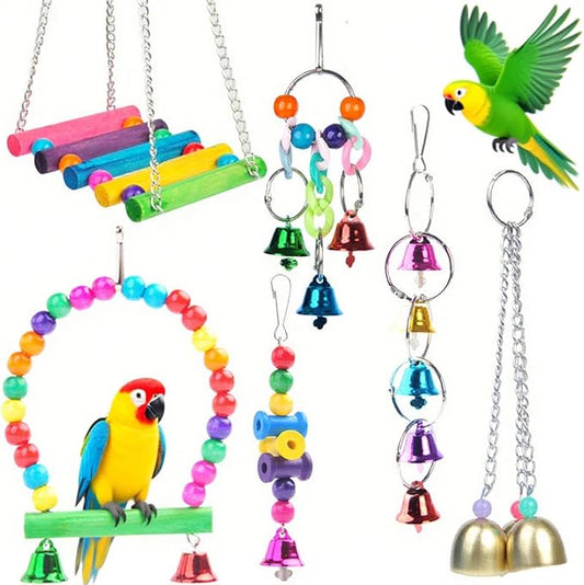 Bird Swing Standing Chewing Training Hanging Toy Hammock Climbing Ladder by Unknown