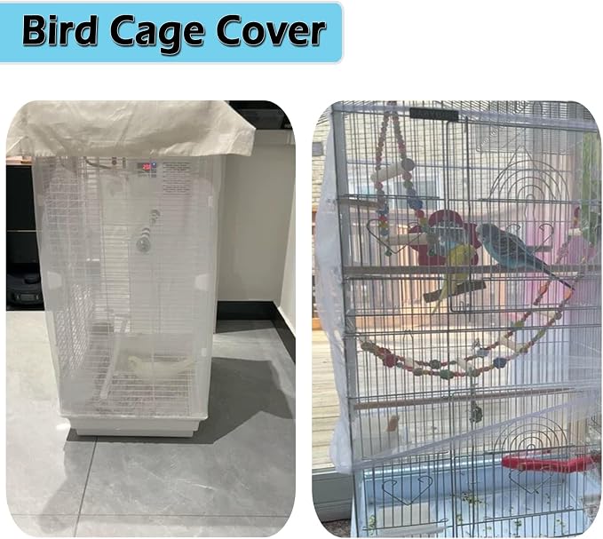 ASOCEA Large Bird Cage Seed Cather, Bird Cage Cover Adjustable Soft Airy Skirt - Image 6