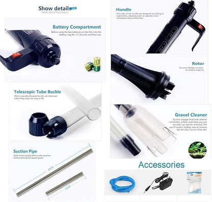 LONDAFISH Electric Fish Tank Vacuum Cleaner Syphon Operated Gravel Water Filter - Image 4