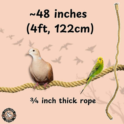 Bird Rope Perch for Parrots, Bendable Natural Jute Boing - Image 2