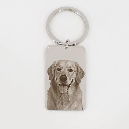 Custom Pet Portrait Keychain – Personalized Photo Engraved Keychain - Image 5