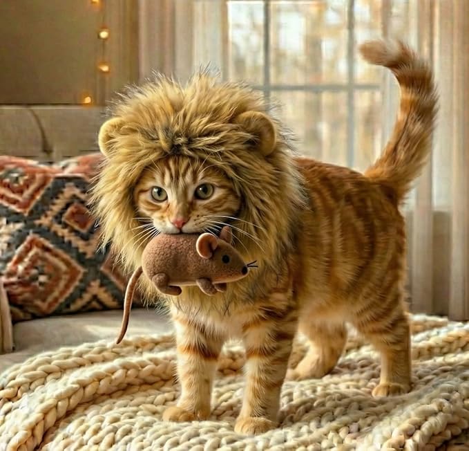 Lion Mane Costume for Cats - Image 2