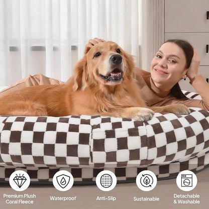 74"x50"x12" Human Dog Bed for Adults, Ultra Plush Waterproof Bean Bag Chair - Image 2