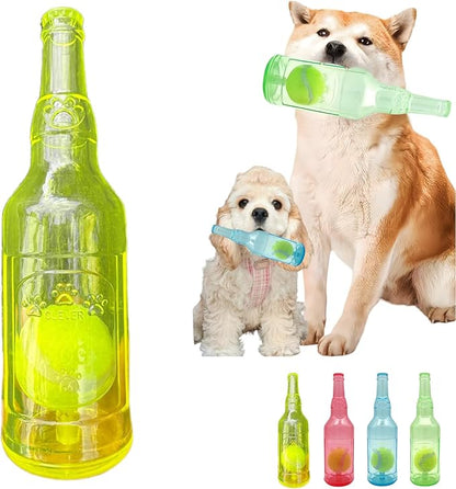 Tennis Ball in Bottle Dog Toy Reinforced and Thickened Rubber Bottle Dog Chew by Jatmira