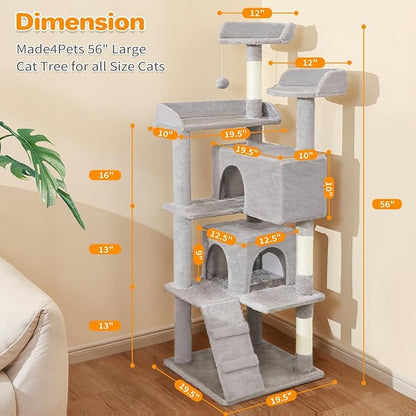 56-Inch Multi-Level Cat Tree Tower - Image 5