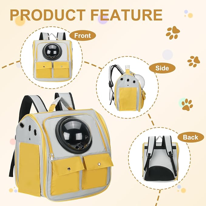 Pet Backpack Carrier, Portable and Ventilated, Oxford Cloth, Dogs Cats and - Image 4